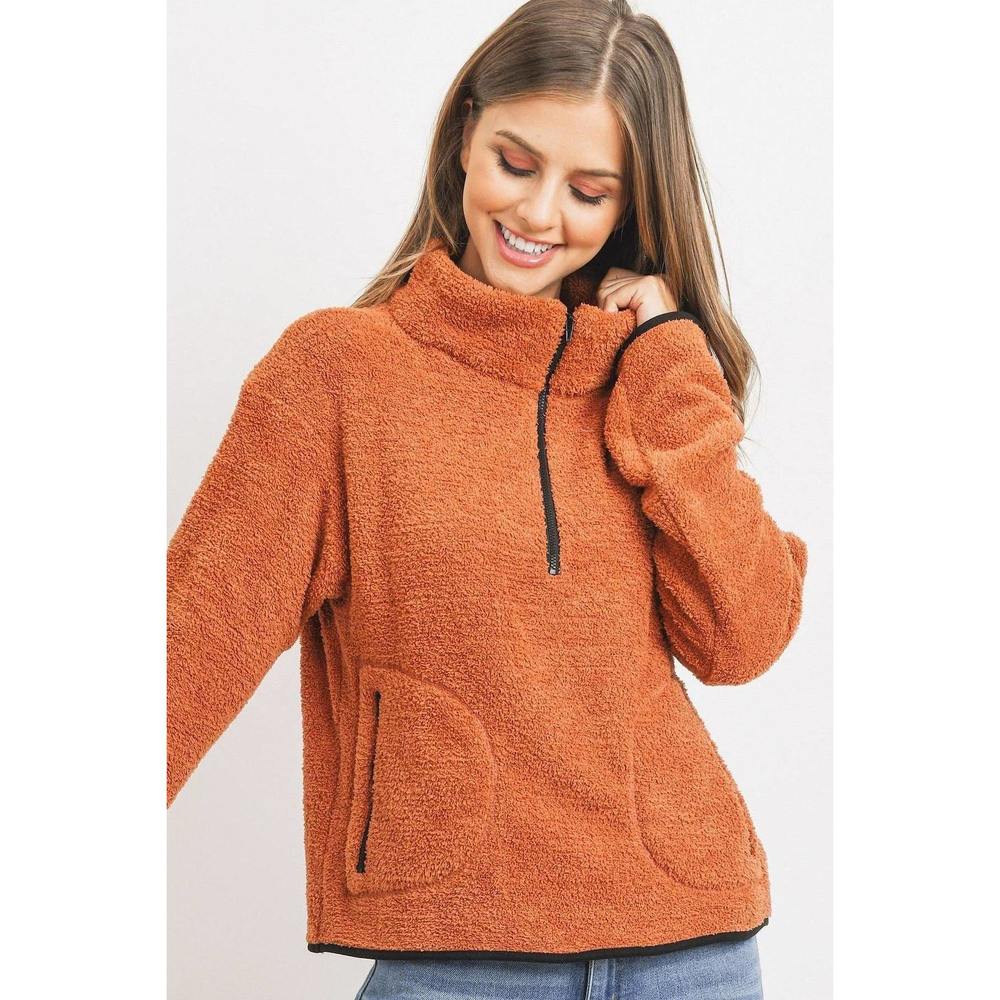 Long Sleeve Half Zipper Pullover Loopie Terry - Picture 3 of 8